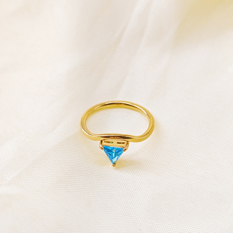 Women's Minimalist Stainless Steel Triangle Ring, Birthday Gift